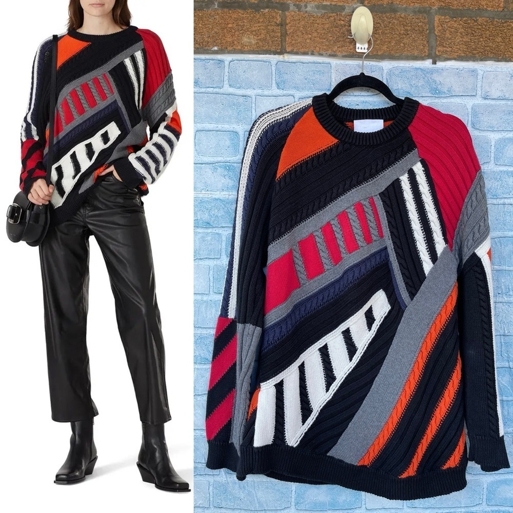 Koch Patchwork Oversized Sweater Size Medium - image 1